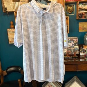 Stylish Blue Patterned Polo Shirt